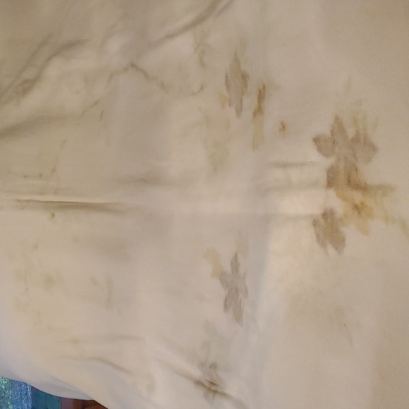 Vintage Satin Trimmed Binding Cream with Soft Floral Colored 74" x 82" Blanket - Picture 5 of 7